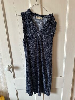 Michael Kors Navy Floral V-Neck Top